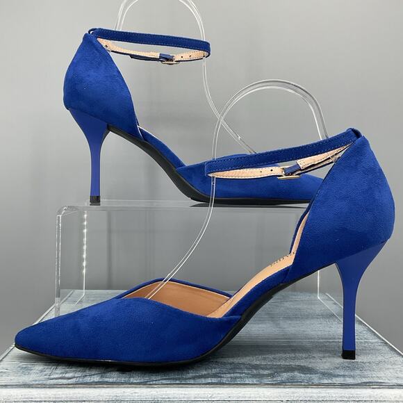 NEW Dream Pairs Women’s Ankle Strap Stiletto High Heels Blue Size 7.5 - Picture 2 of 9